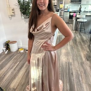 Satin champagne gown